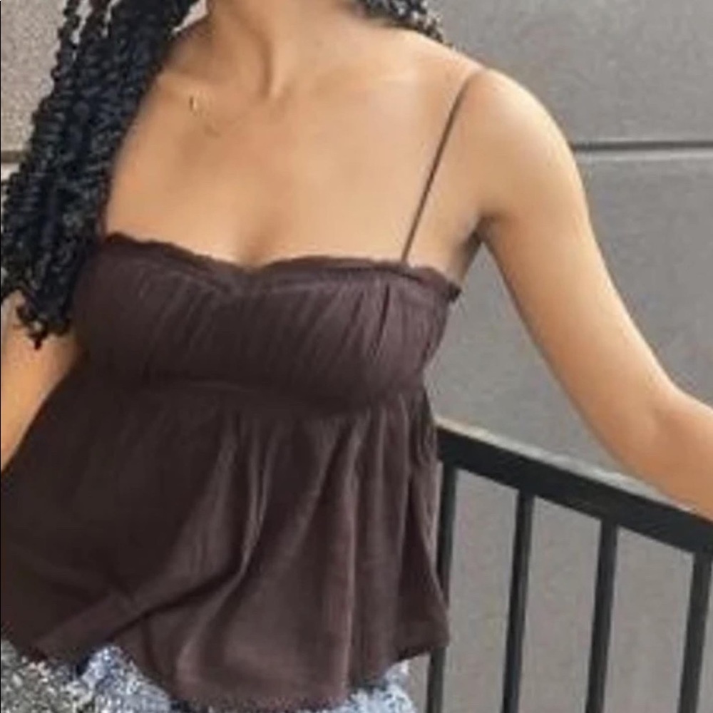 Urban outfitters brown babydoll top size S
